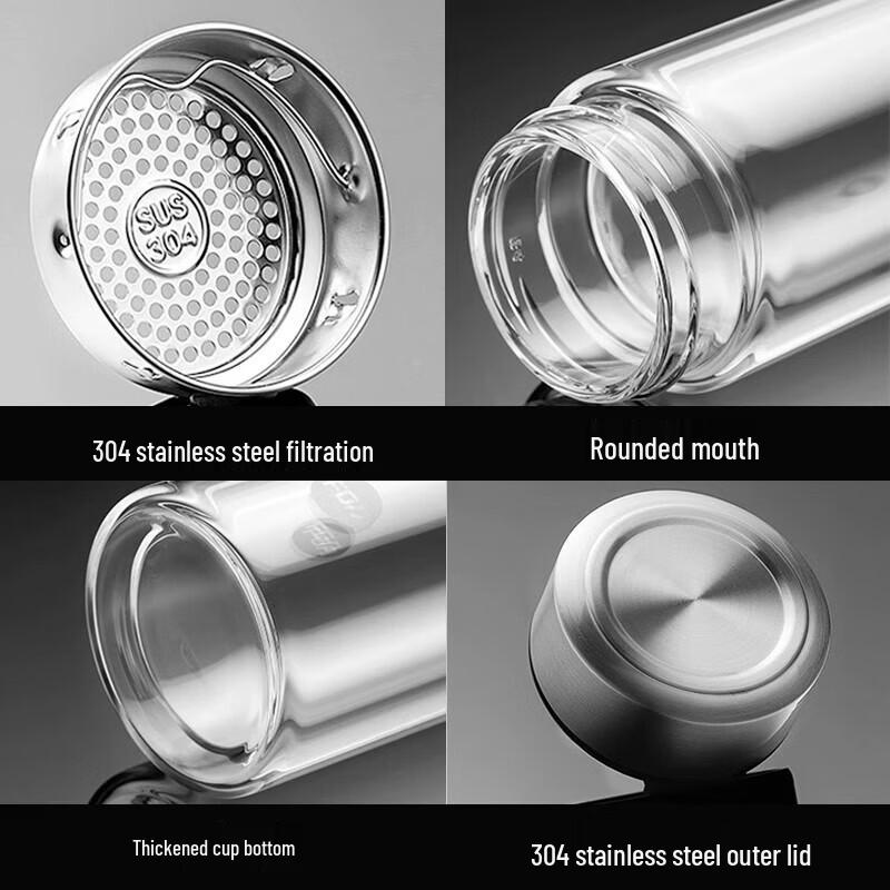 Fuguang Insulated Double-Layer High Borosilicate Glass Tea Cup 380ml