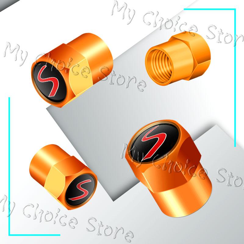 4Pcs/set Metal Alloy S Emblem Car Wheel Tire Valve Stem Caps For Mini Cooper S Logo John Cooper Works R55 R53 R52 F55 F54 F60 Rdxzk11
