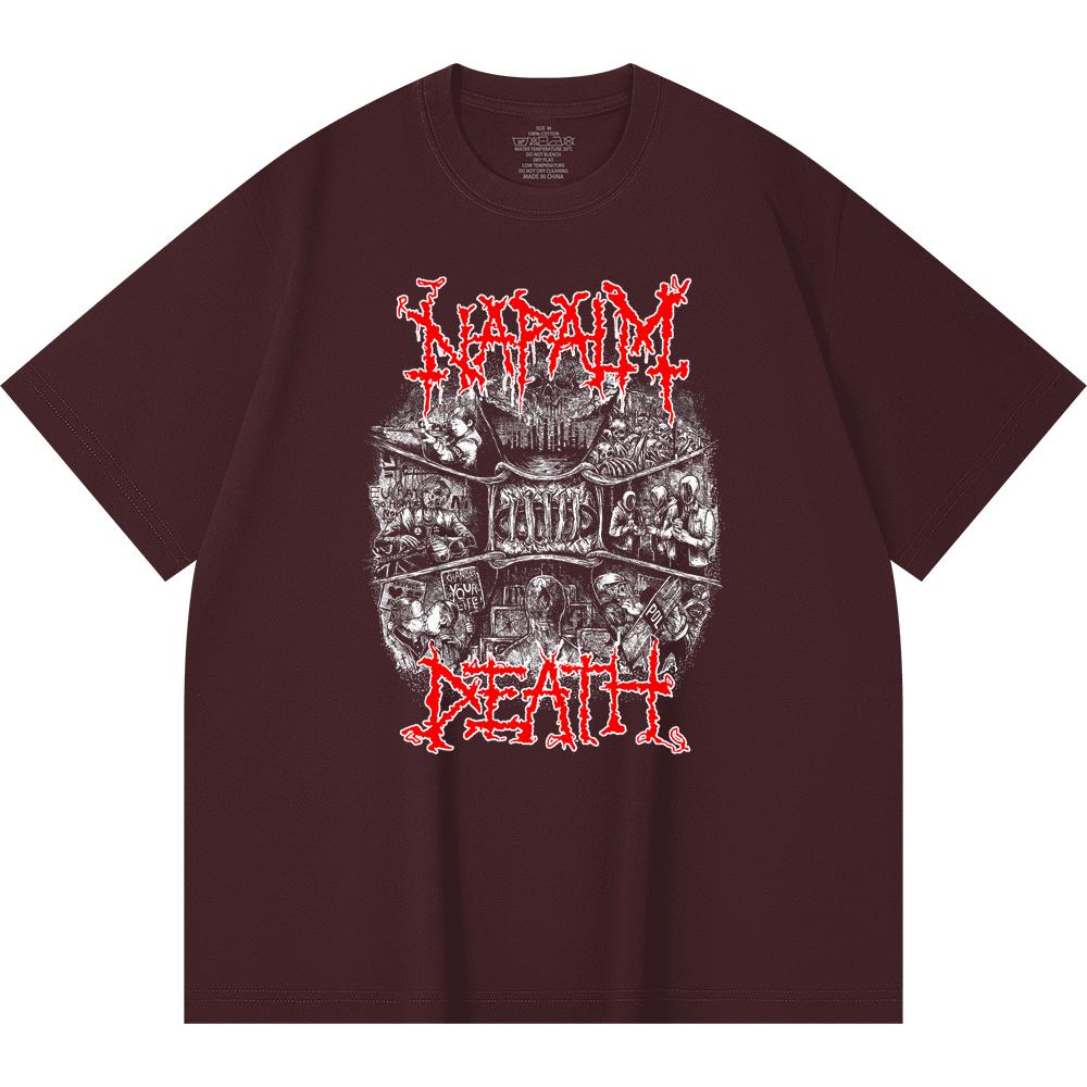 230 g/m² 100% Baumwolle Heavy Metal T-Shirt Rockband Beliebte Musik Druck Unisex Schweres Baumwoll-T-Shirt
