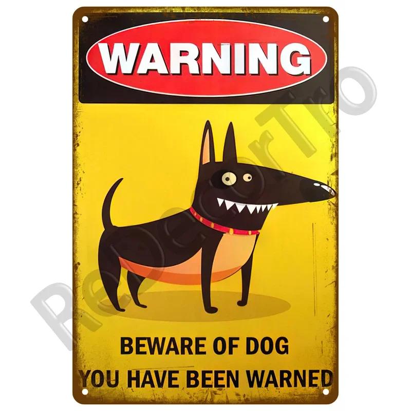 Metal Sign Decorative Wall Plate Art Beware Plaque Metal Vintage Decor Accessories Warning Danger Tin Sign Poster Caution Beware