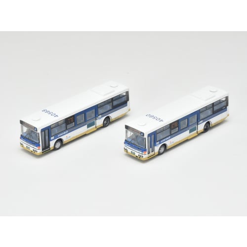 The Bus Collection: Keio Bus Goodbye Nishiko 96MC Medium-Sized Long Bus in Keio Bus Colors, Set of 2, Diorama Supplies