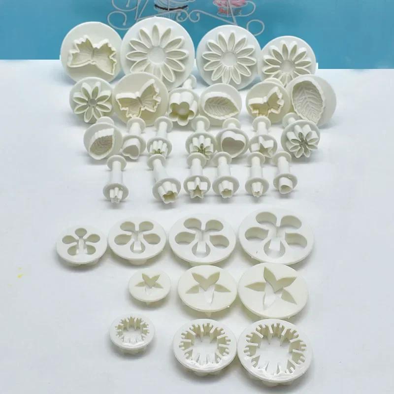 33pcs/set Plunger Cutter Fondant Cutter Cake Cookie Mold DIY 3D Decorating Tools Baking Supplies Cookie Mold