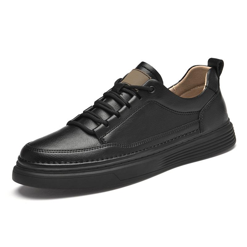 Men's Shoes Large Size Couple Board Shoes Hollow Breathable European Station Cowhide White Shoes British Casual Sports Shoes Men