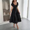 Casual Vacation Style Puffed-sleeve Long Dress Women's Wear 2025 Summer