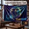 Abstract Personalized Theme Throw Blanket Custom Name Text Personalized Blanket Soft Cozy Blanket for Home Sofa Bed