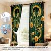 Set Of 2 Cartoon Green Dragon Animal Print Perforated Curtains Available Multiple Sizes Living Room Insulation Decoration Curtain Darkening For