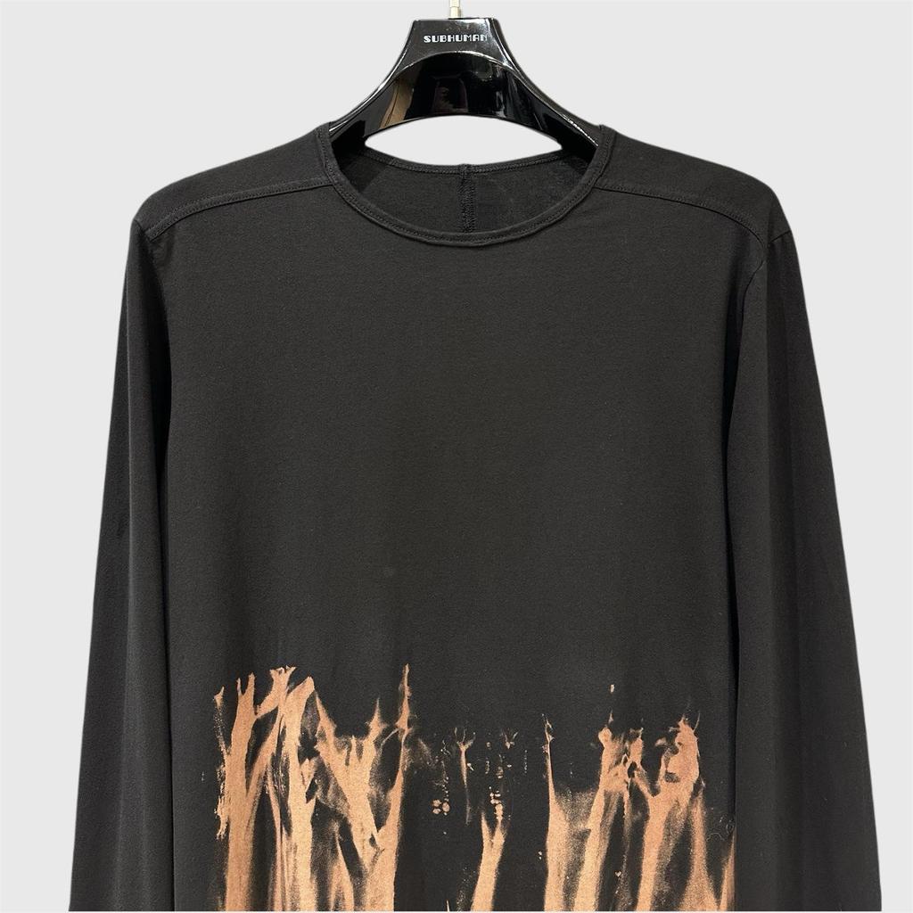 Men's Dark Style Round Neck Cotton Top - Spring/Autumn Flame Design