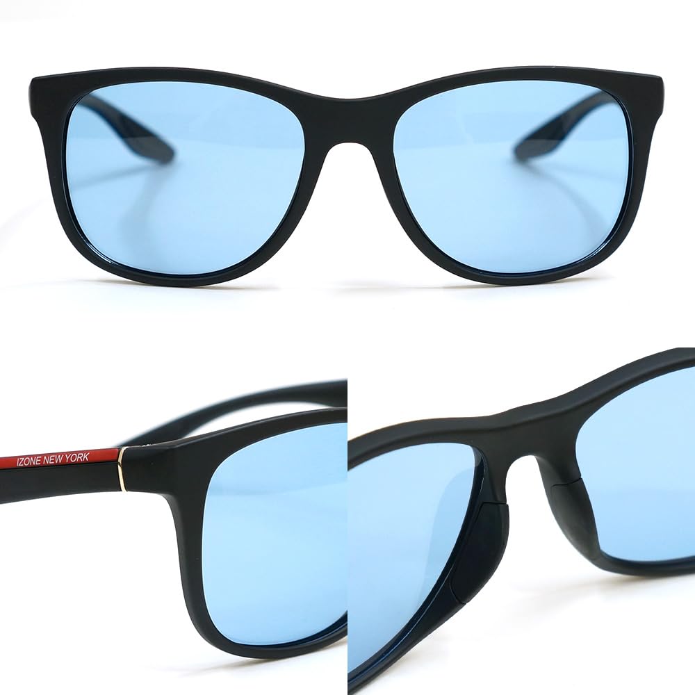 iZONE Polarized Sunglasses with for and Golf UV3 (P3050-LBL10) Sports, Driving, Fishing, (Matte Gray-Light Blue)