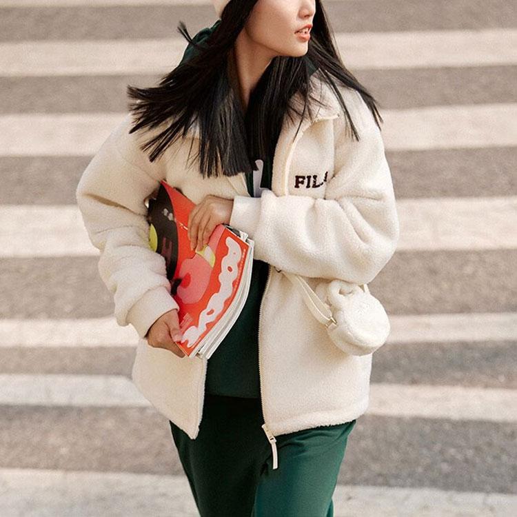 FILA Velvet feel Coat Unisex Arisa White F11U349501F-IV
