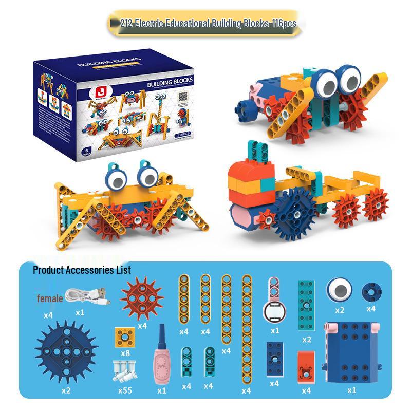 Children's Rechargeable Electric Engineering Building Blocks - Interactive, Large Particle STEM Toys