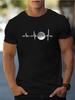 Men's Summer ECG Moon Pattern Print Fashion Casual Sports Loose Fit Crew Neck Short Sleeve