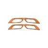 Inner Door Handle Decor Frame Cover 4* For Honda Fit/Jazz 2014- Orange Suede