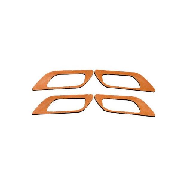 Inner Door Handle Decor Frame Cover 4* For Honda Fit/Jazz 2014- Orange Suede