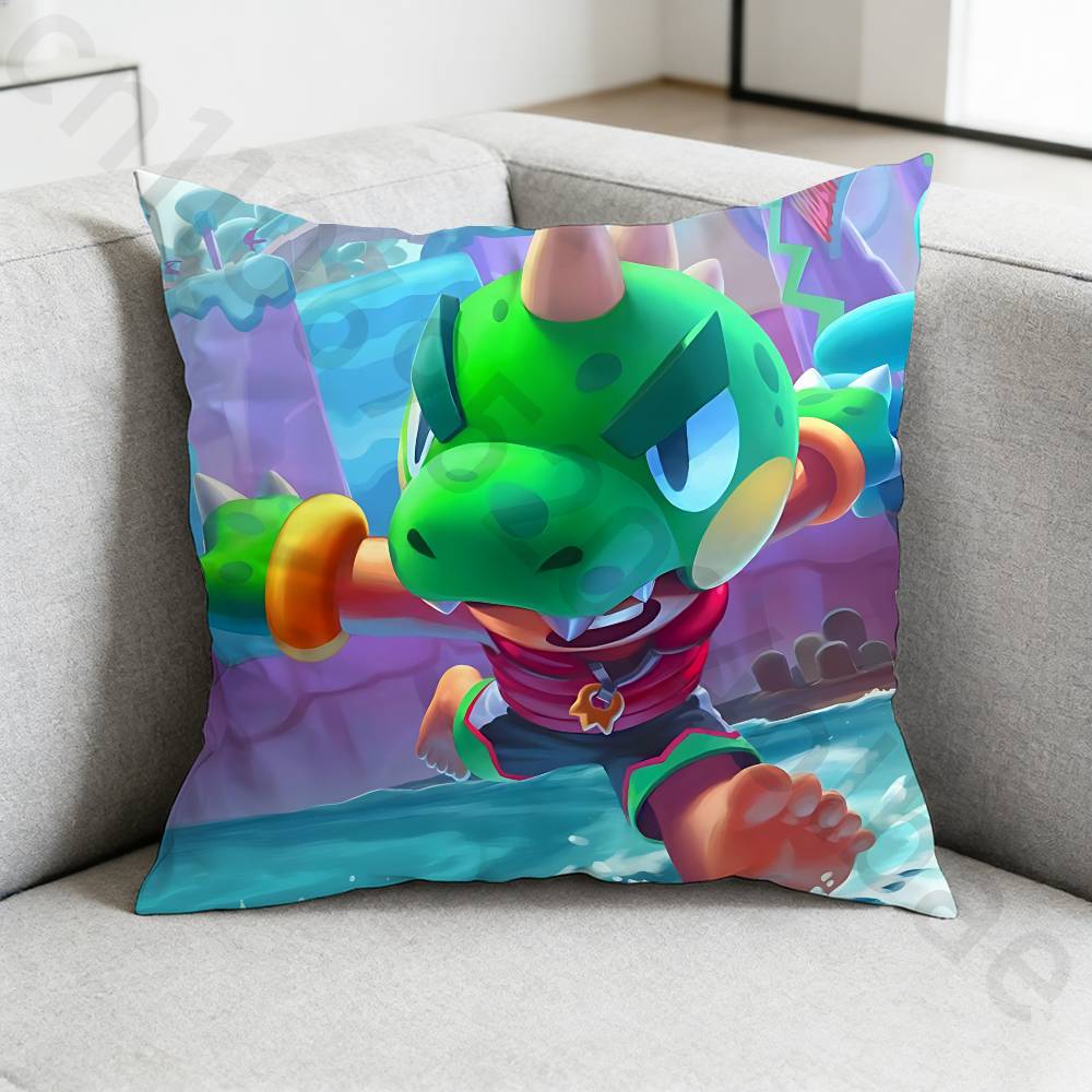 SStars LLeon Game Pillow Case Antidustmite Pillowcase Invisible zipper silky short plush Sofa cushion cover