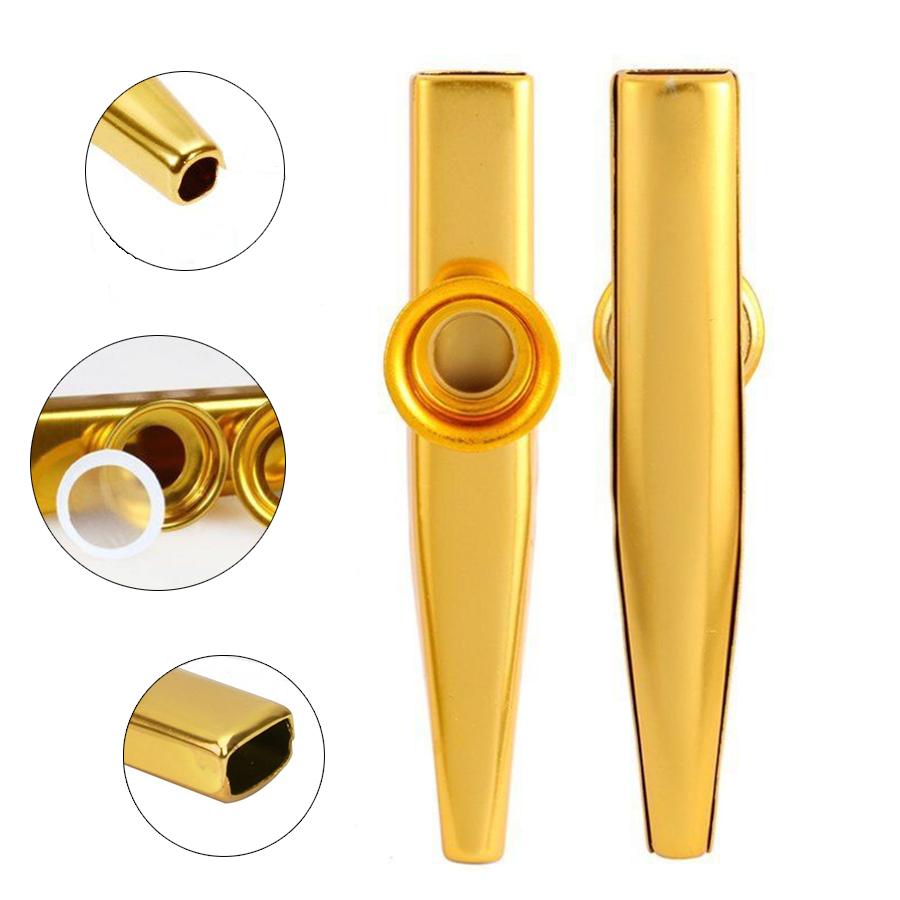2 Colors Metal Kazoo Portable Wind Instrument Festival Party Atmosphere Creating Supplies Oral Blowing Playing Musical Tool XJM