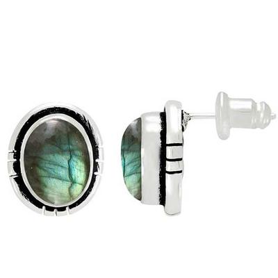 Labradorite Gemstone Stud Earring, 925 Sterling Silver, Birthstone Gift, Designer Stud, Handmade Jewelry