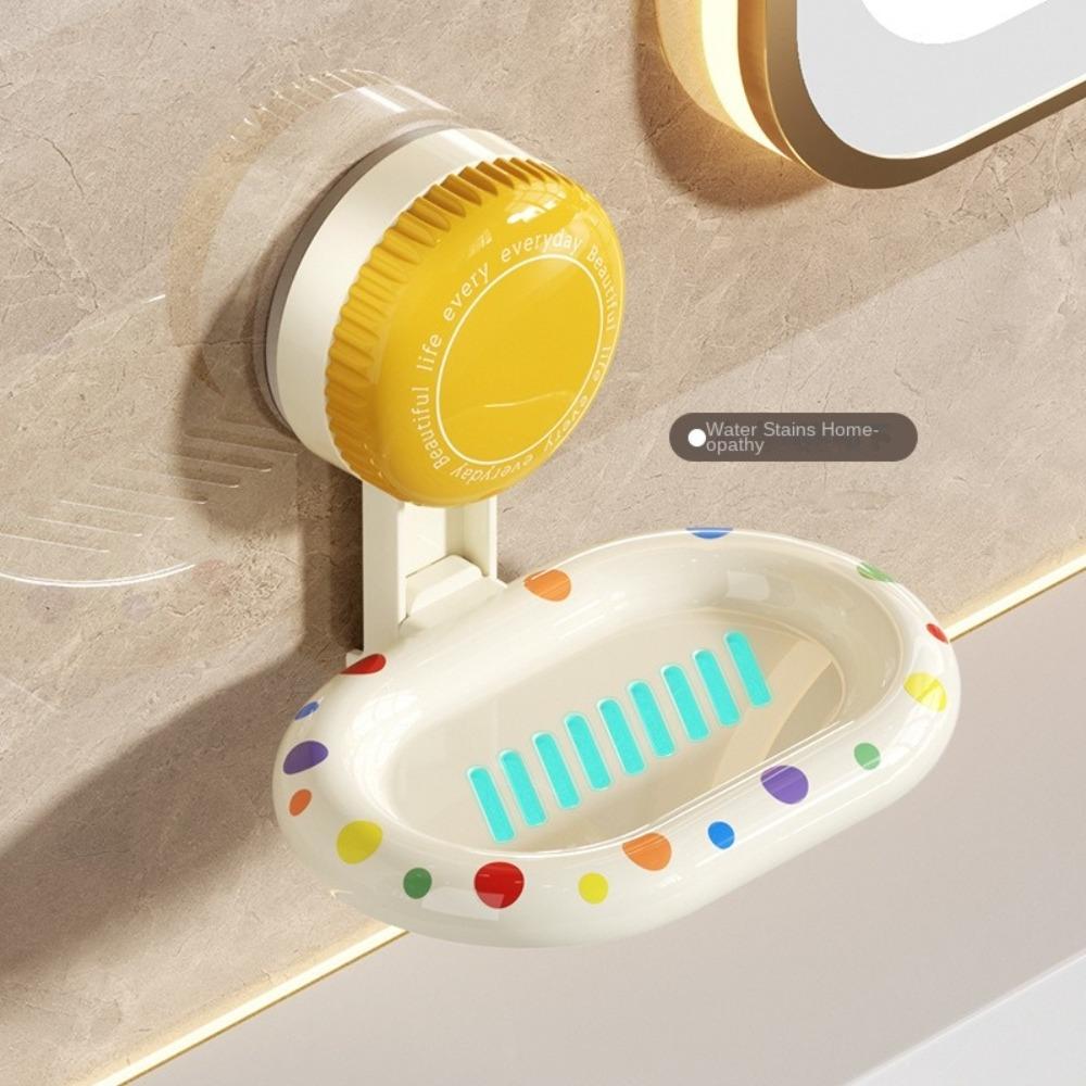 2PCS/SET Wall Mounted Rotating Installation Soap Box Water Draining Soap Dish  Placing Soap