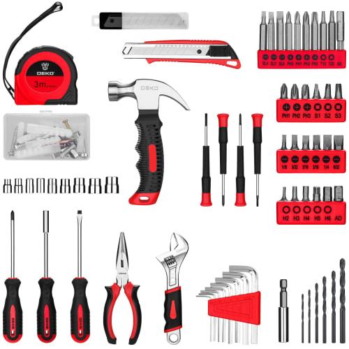 126-Piece Tool Set with 8V Electric Drill, Pink, for Home Use, DIY, Furniture Assembly, Home Maintenance, and Repairs, Includes Convenient Storage Cas