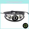Fashionable Alphabet Leather Bracelet Handmade Multilayer Beaded String Wrist Accessory