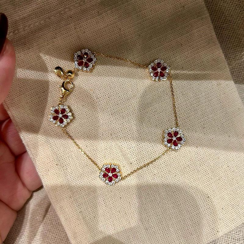 Позолоченный браслет-цветок изысканная элегантность легкая роскошь нишевый темперамент универсальный браслет повседневные украшения для commuters