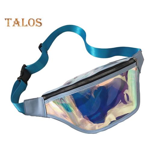 Przezroczysta torba biodrowa wodoodporna mini saszetka biodrowa opalizująca torba na pas z regulowanym paskiem dla kobiet mężczyzn podróżujących fitness do użytku na zewnątrz