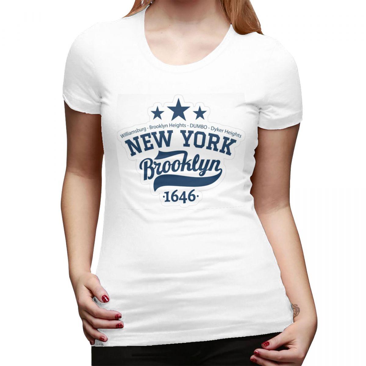 

Brooklyn New York TShirt for WOMEN Round Neck Streetwear T Shirts WOMENs Short Sleeve Summer Clothes Tops S