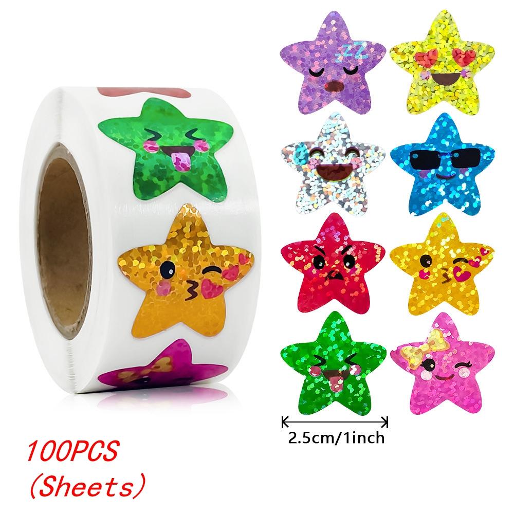 50-500pcs Colorful Star Stickers for Kids Reward School Classroom Adhesive Holographic Star Stickers for Teachers DIY Cr Practical Use