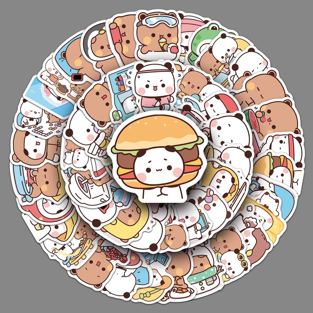 60 Pictures of One and Two Cloth Doodle Stickers Cartoon Cute Emoticon Pack Guka Decorative Mobile Phone Case Notebook Stickers