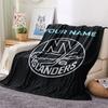 Custom Name,New York Islanders Printed Flannel Blanket, Soft Throw for Bedroom Sofa, Washable, Christmas Present, Great Gift.