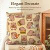 Cute Caybara Cushion Cover Natural Linen Organic Fabric DoubleSided Printing Sofa Home Decor Gift Pillow Case