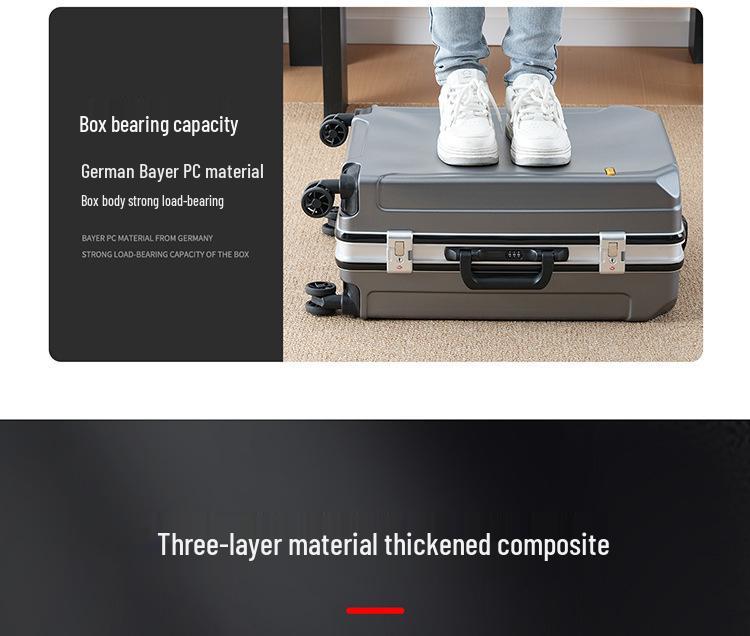2025 Durable 20" Carry-on Aluminum Suitcase with Universal Wheels for Men and Women