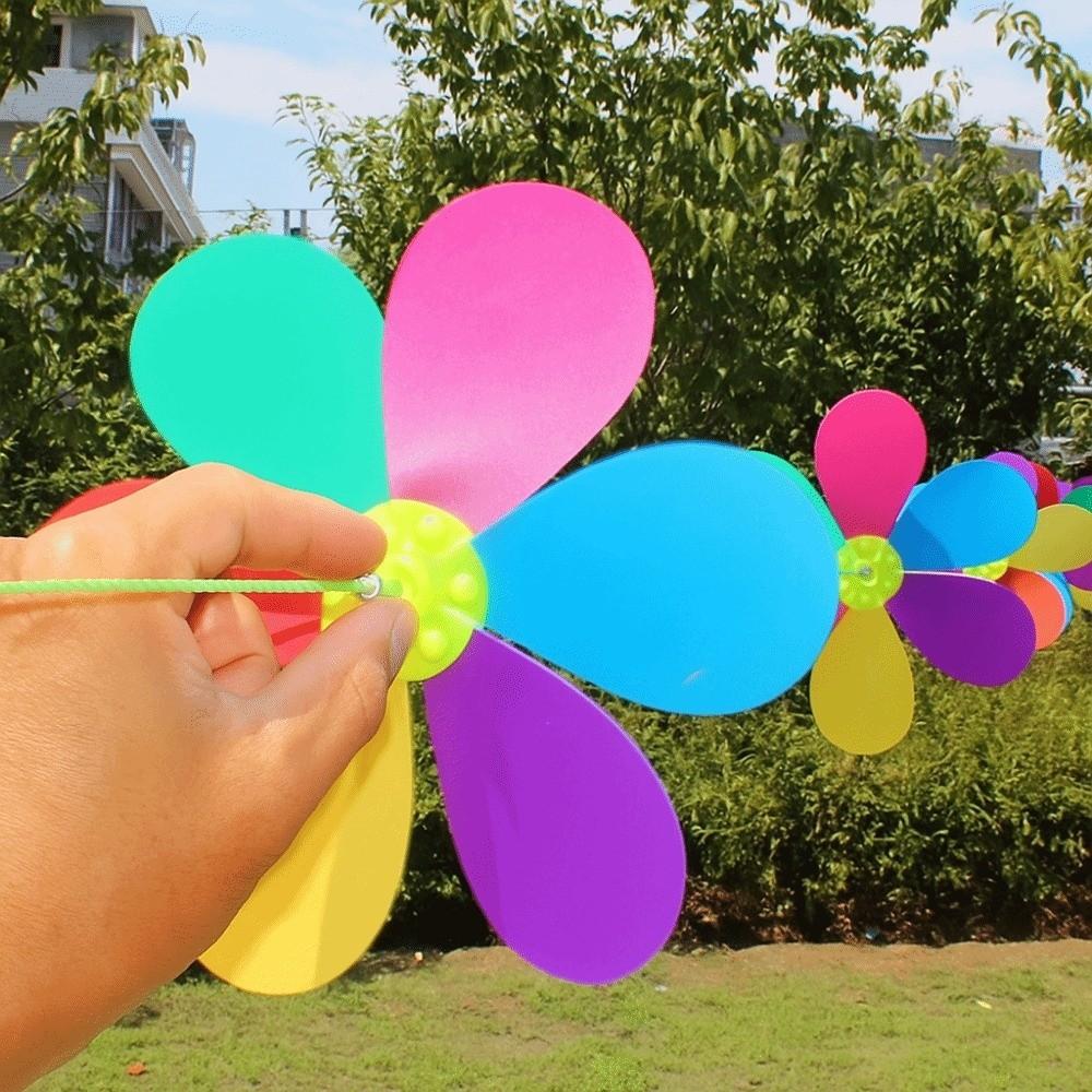 Ornamental 10m Windmill String Hanging Rope Whirligig Decor Wind Spinner Rainbow Color Plastic Wind Rotator Outdoor