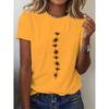 Women'S Casual Sunflower Print T-Shirt Short Sleeve Crew Neck Top Perfect for Summer Casual Wear Sunflower Graphic Tee