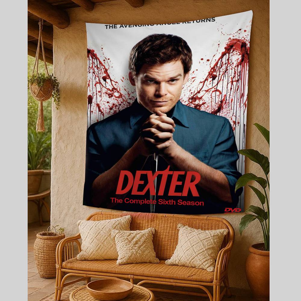 DDexter Michael CHall Classic TV Cartoon Tapestry Art Science Fiction Room Home Decor Wall Hanging Sheets