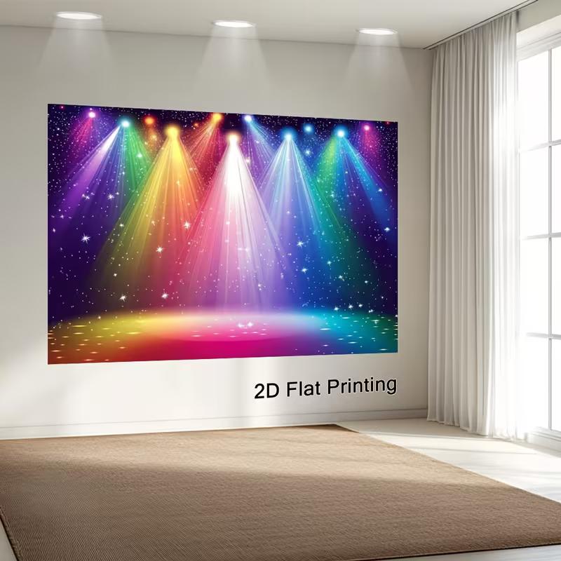 Rainbow Stage Spotlight Photo Booth Background, Starry Light Curtain Backdrop for Music Performances