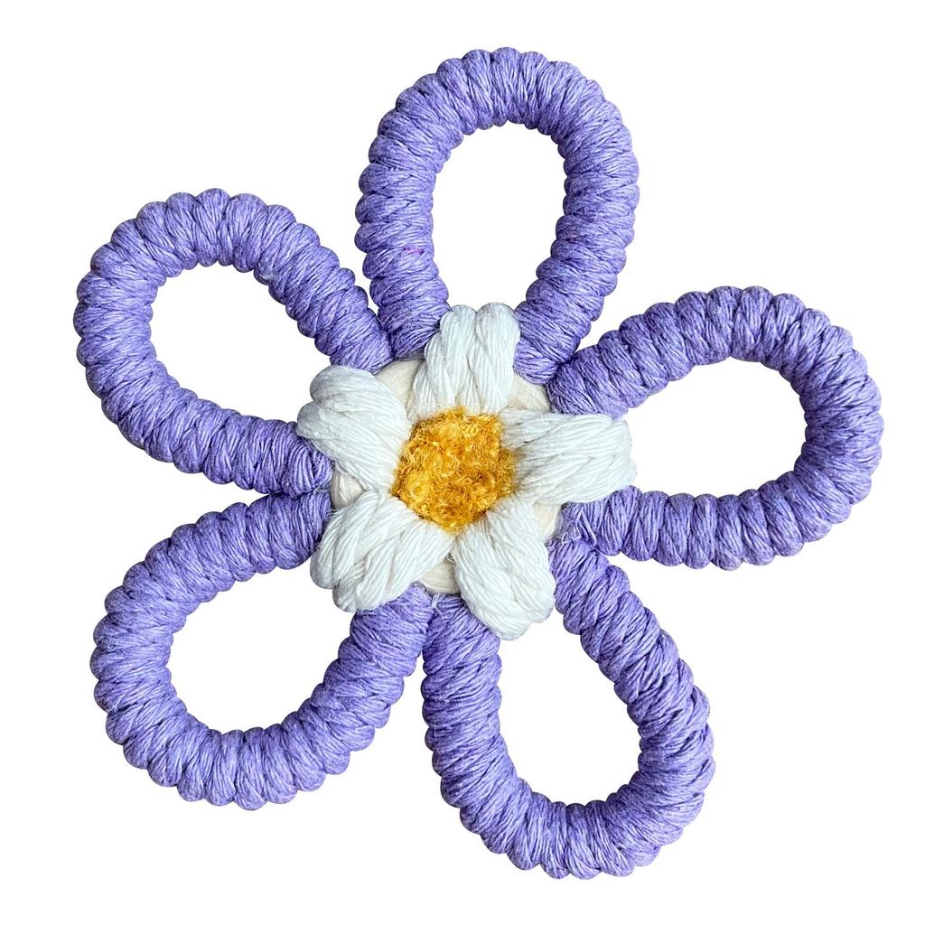 Woven Macrames Colorful Flower Wall Art Decoration for Living Room or Baby Kids Bedroom Nursery Wall Hanging Ornament