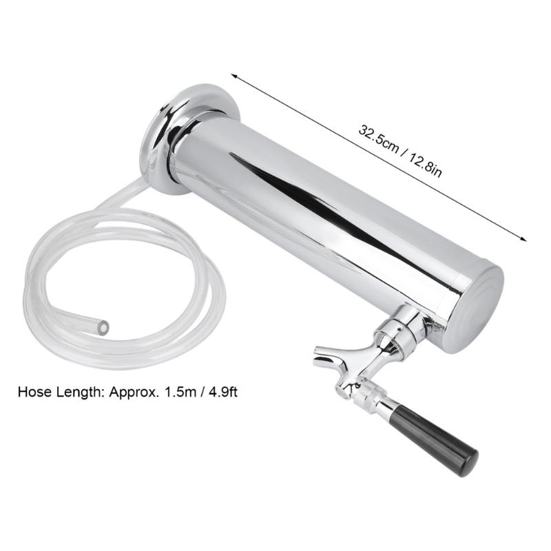 Preassembled Commercial Beverage Dispensing Column, Spring-Actuated Tap, Long- PVC Hose for Home Pubs