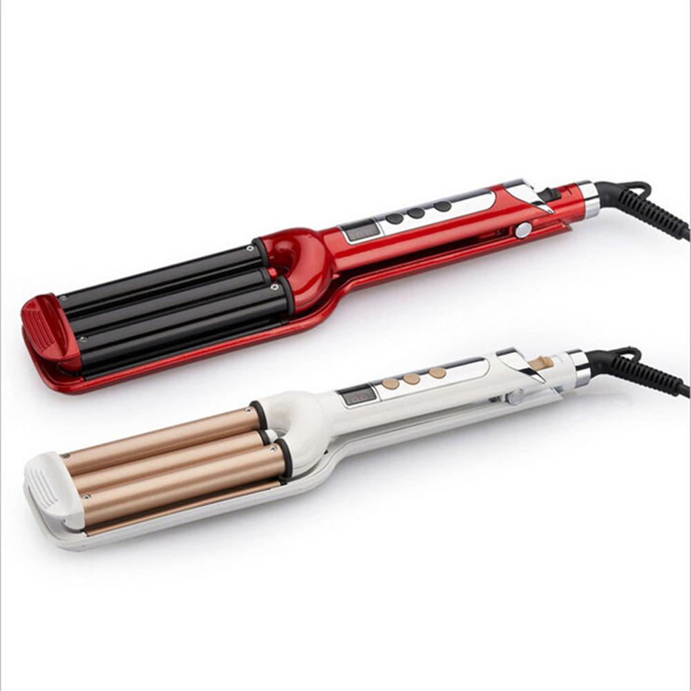 Curly Hair Artifact Three Tube Curling Iron Wave Roll Hair Curler with LCD Display Ceramic Triple Barrel Hair Tools