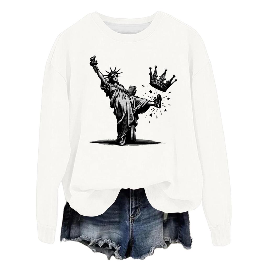 Women's Fashion Casual Long Sleeve Loose Printed Sweatshirt