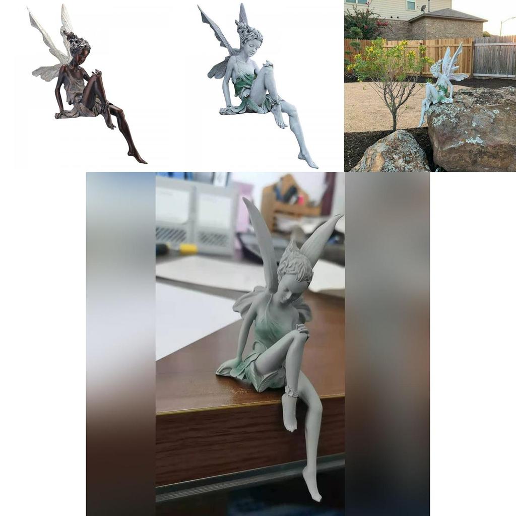 Enchanting Tudor And Turek Sitting Fairy Statue Outdoor Ornament For Garden Decor
