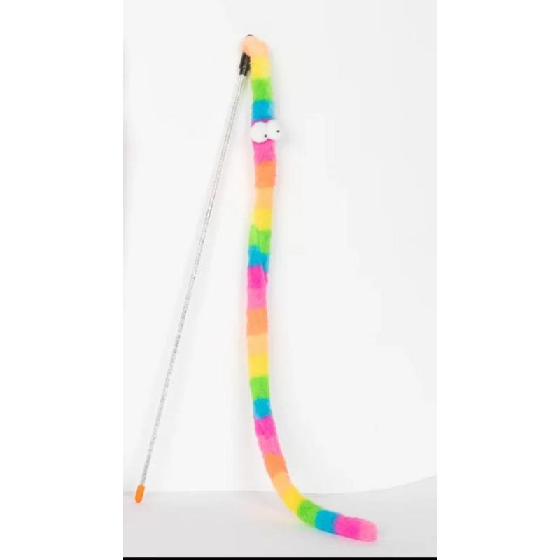 Pet Toy, Big Eyes Rainbow Caterpillar Cat Toy, Soft Flannel To Relieve Boredom and Have Fun, Cat Toy