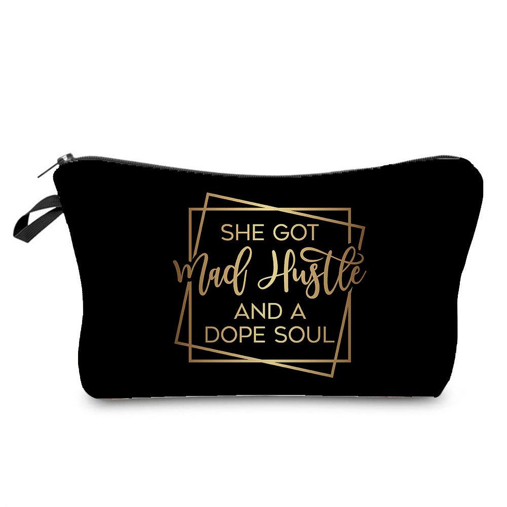 Women English Crown Print Cosmetic Bag Toiletries Organize Travel Storage Case 6767