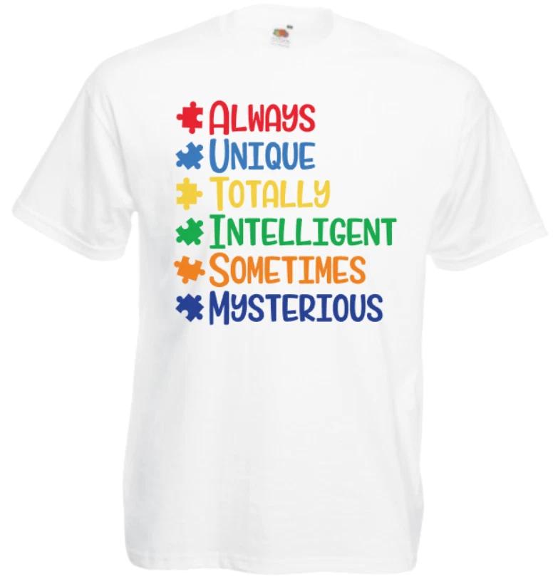 

Bright Autism t-shirt Children men autism aware fun top FOTL play work uk 150