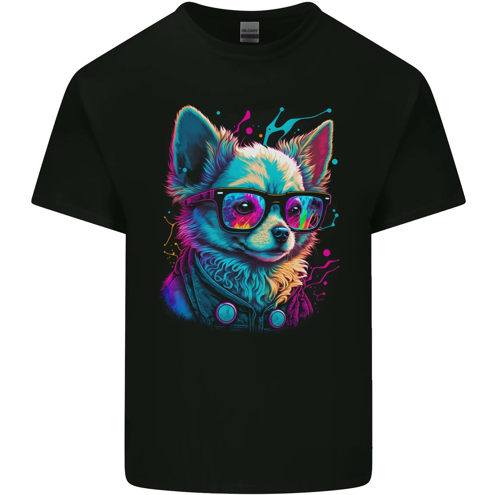 A Cute Chihuahua With Glasses Dog Kids T-Shirt Childrens S