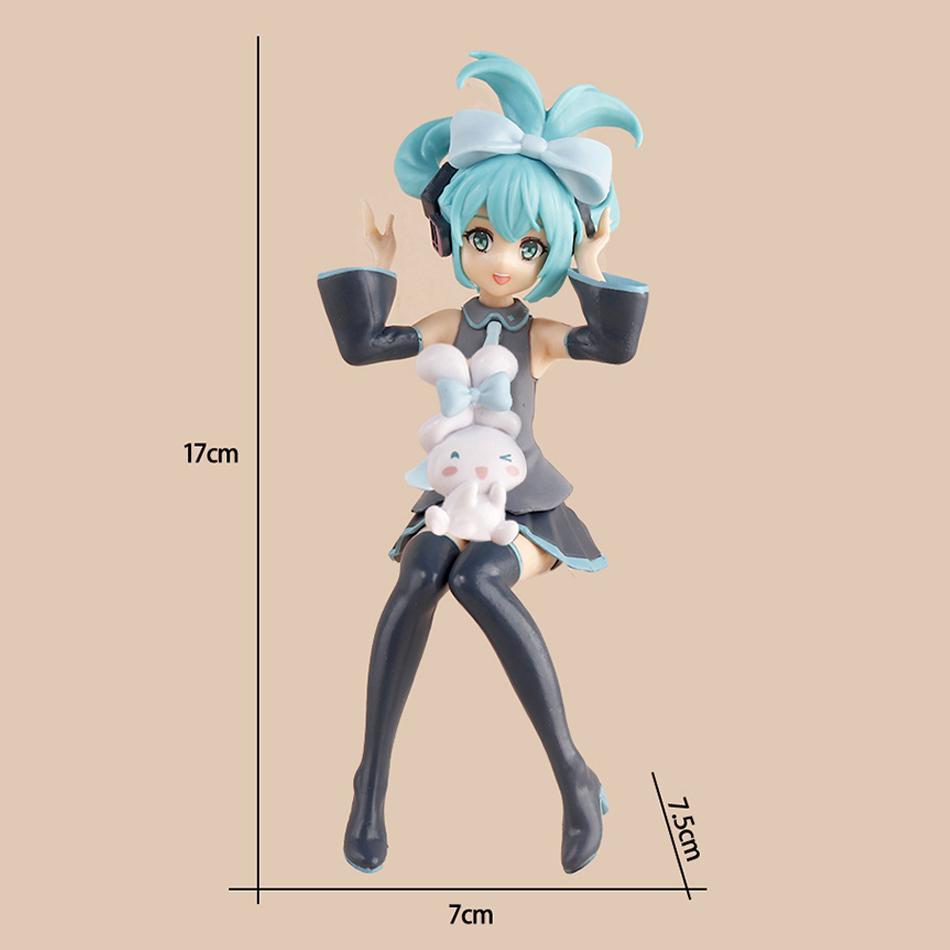 Little Devil Hatsune Miku Cute Sitting Beauty Girl Ornament Car Ornament Instant Noodles Maker Computer Case Decoration Ornament