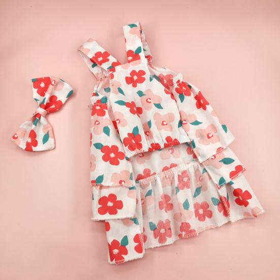 1 sada Pet Dress Měkký Pohodlný vrstvený design Bez rukávů Citronový potisk Denní nošení