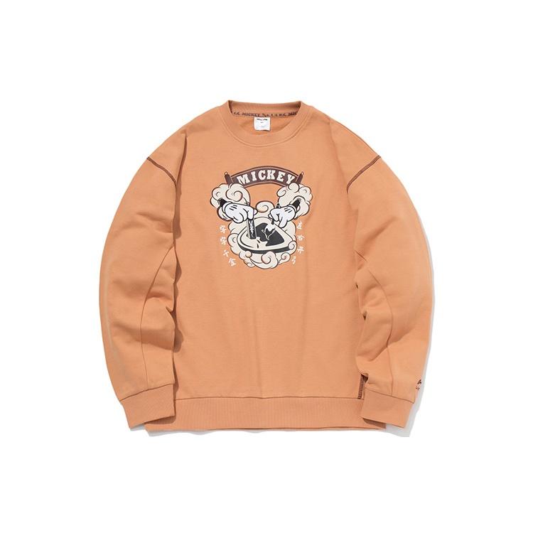 Li-Ning x Disney Crossover Cartoon Printing Round Neck Pullover Orange Men s AWDR137-3 XL