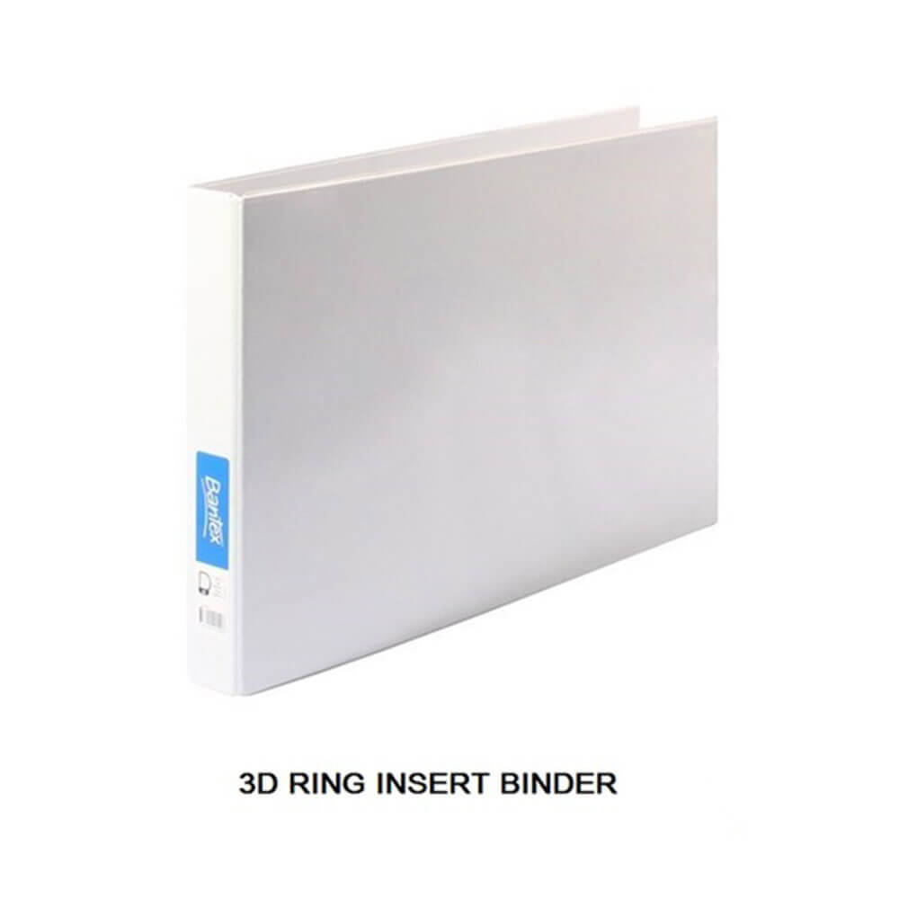 Bantex Landscape Insert Binder White 25mm A3 (3 D-Ring)