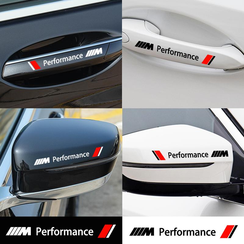 Car Styling Door Handle Reflective Stickers Vinyl Decoration For BMW M E34 E36 E60 E90 E46 E39 E70 F10 F20 F30 X5 X6 X1 M3 M5 M6