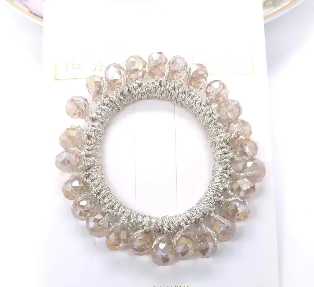 

Кришталева перлина Кільце для волосся Браслет Висока еластичність Скранчі Зачіска Пучок Кінський хвіст Гумка Скранчі Жінка Банти Оптом Дівчинка